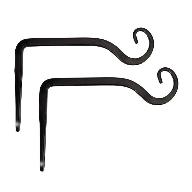 Mkono Hanging Plant Bracket 6 inch Metal Wall Plant Hook Decorative Plant Hanger for Bird Feeders, Planters, Lanterns, Wind Chimes, Home Decor Indoor Outdoor 2 Pack, Black - Image 1